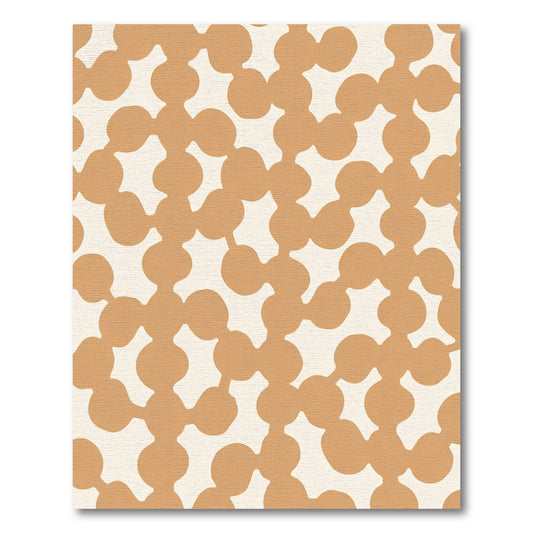 Tan Organic Blob Interlocking Rug
