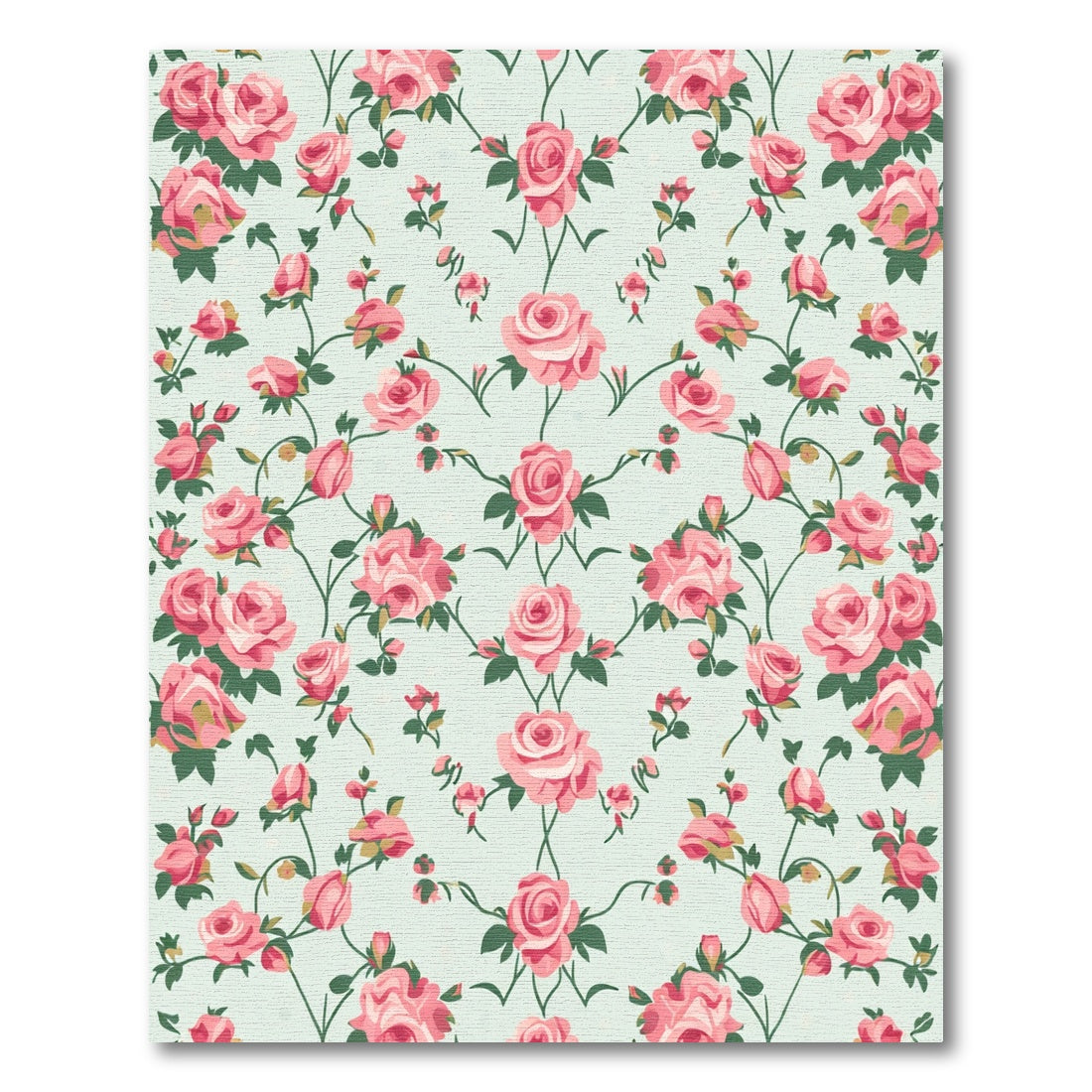Pale Pink Romantic Rose Garland Rug