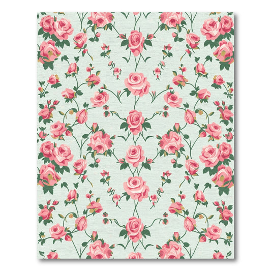 Pale Pink Romantic Rose Garland Rug