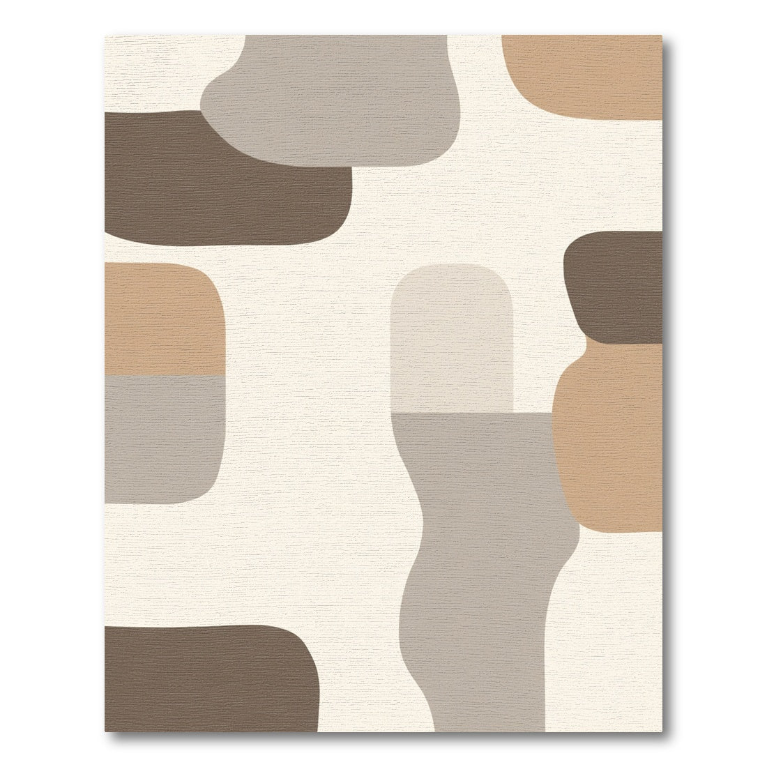 Abstract Organic Shapes Neutral Palette Rug