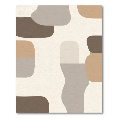 Abstract Organic Shapes Neutral Palette Rug