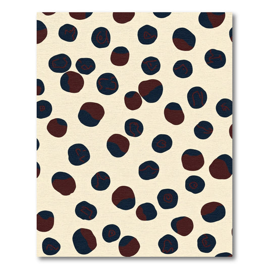 Deep Blue Burgundy Pebble Arrangement Rug
