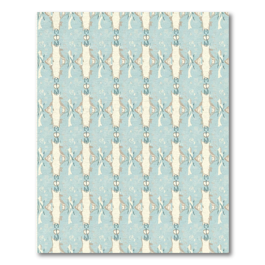 Pale Blue Abstract Column Medallion Rug