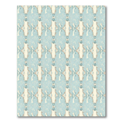 Pale Blue Abstract Column Medallion Rug