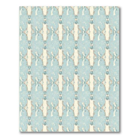 Pale Blue Abstract Column Medallion Rug