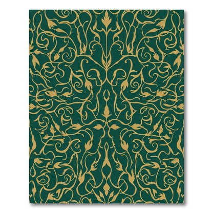 Emerald Gold Arabesque Vine Rug