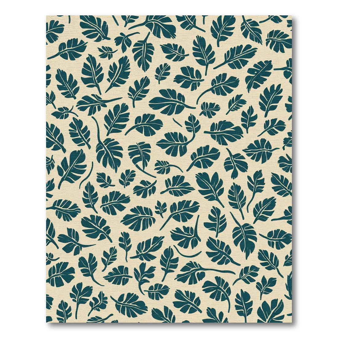 Deep Teal Leafy Scatter Rug