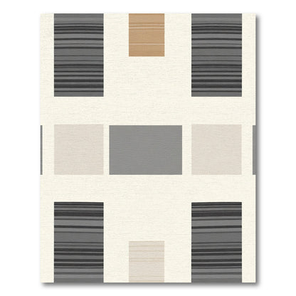 Neutral Tones Geometric Stripes Rug