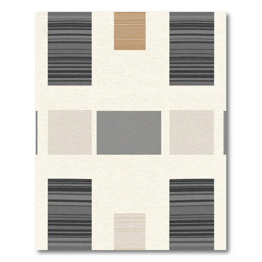Neutral Tones Geometric Stripes Rug