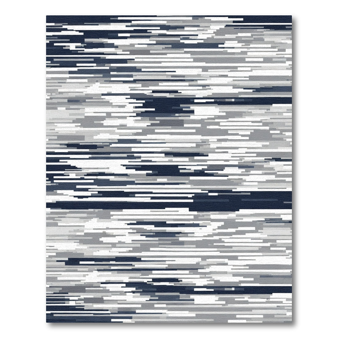 Abstract Dark Blue Gray Stripes Rug