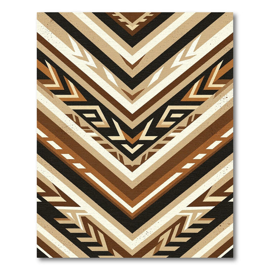 Earthy Chevron Tribal Stripe Rug