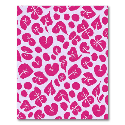 Bright Pink Floral Scattered Garden Rug