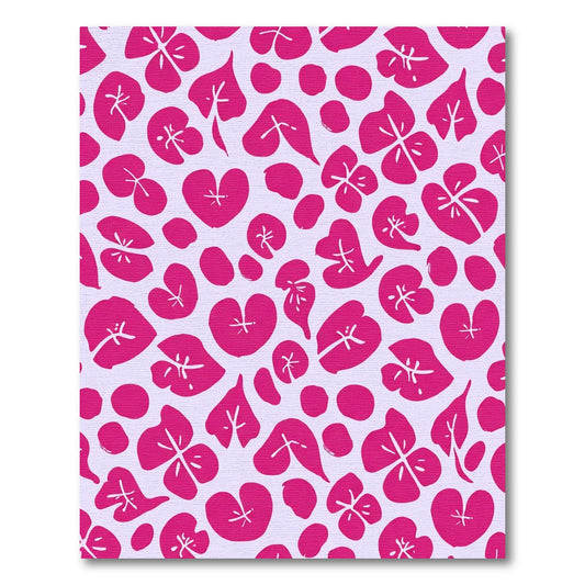 Bright Pink Floral Scattered Garden Rug