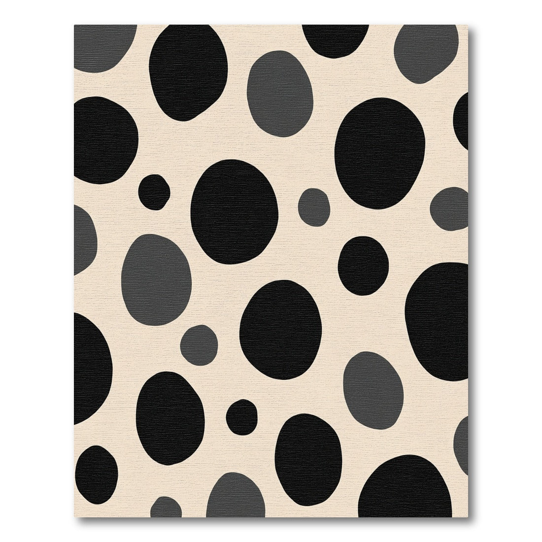 Light Gray Black Polka Dot Circles Rug