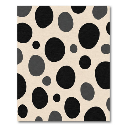 Light Gray Black Polka Dot Circles Rug