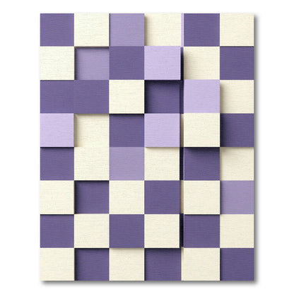 Lavender Purple Cream Checkerboard Boxes Rug