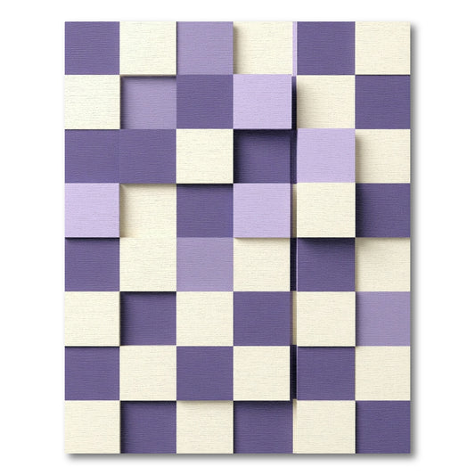 Lavender Purple Cream Checkerboard Boxes Rug