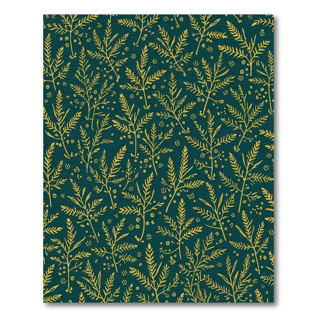 Golden Emerald Botanical Branch Harmony Rug