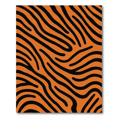 Bold Orange Black Zebra Stripe Rug