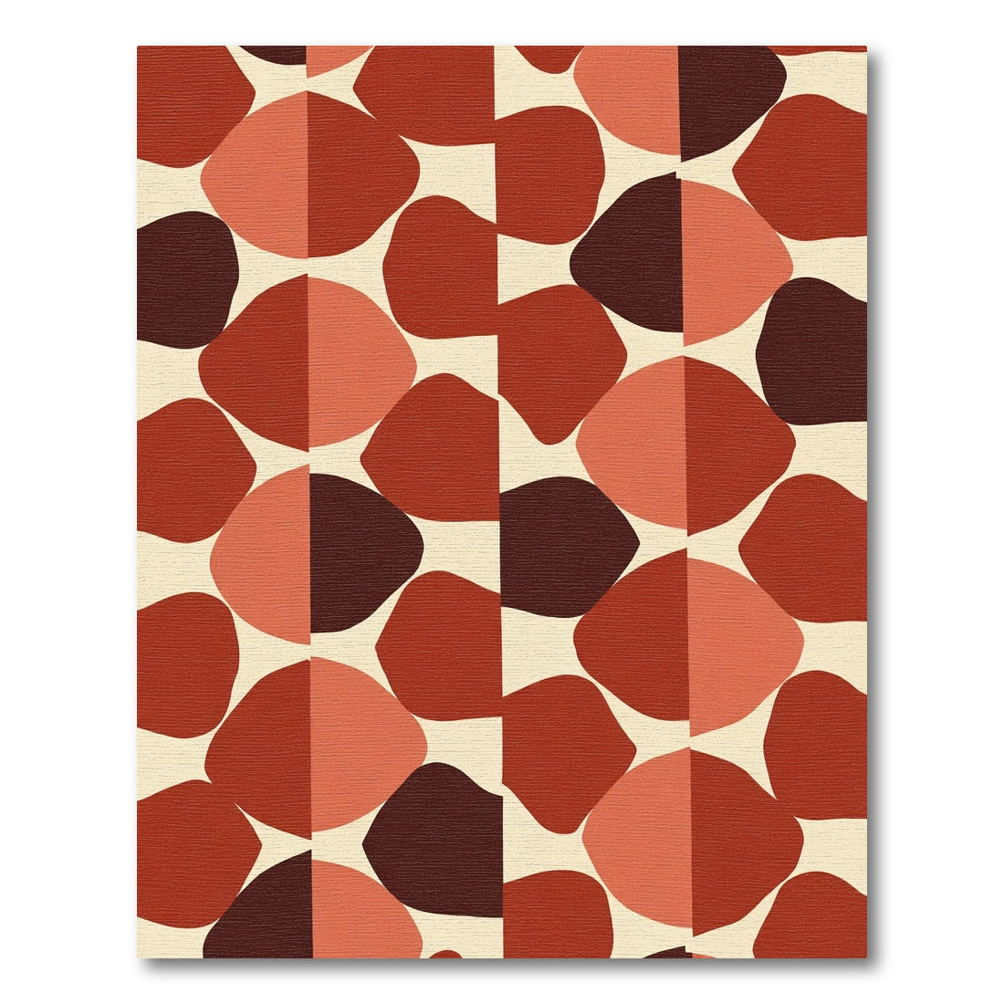 Terracotta Geometric Pebble Composition Rug