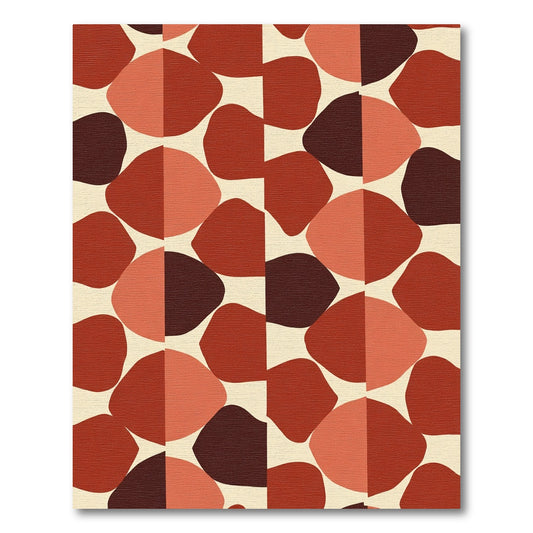 Terracotta Geometric Pebble Composition Rug