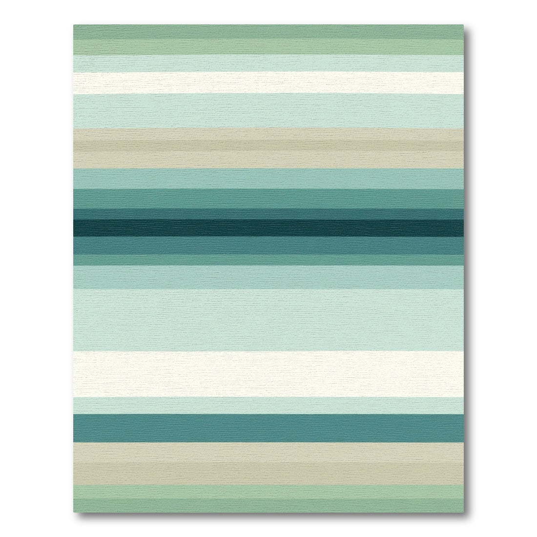 Serene Green Blue Horizontal Stripe Layer Rug