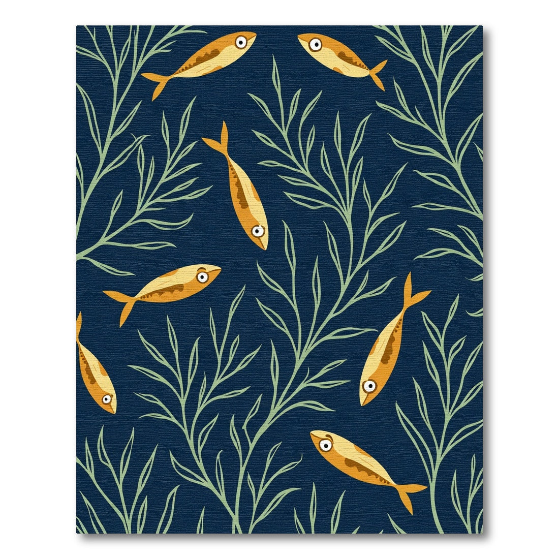 Golden Fish Aqua Marine Kelp Rug
