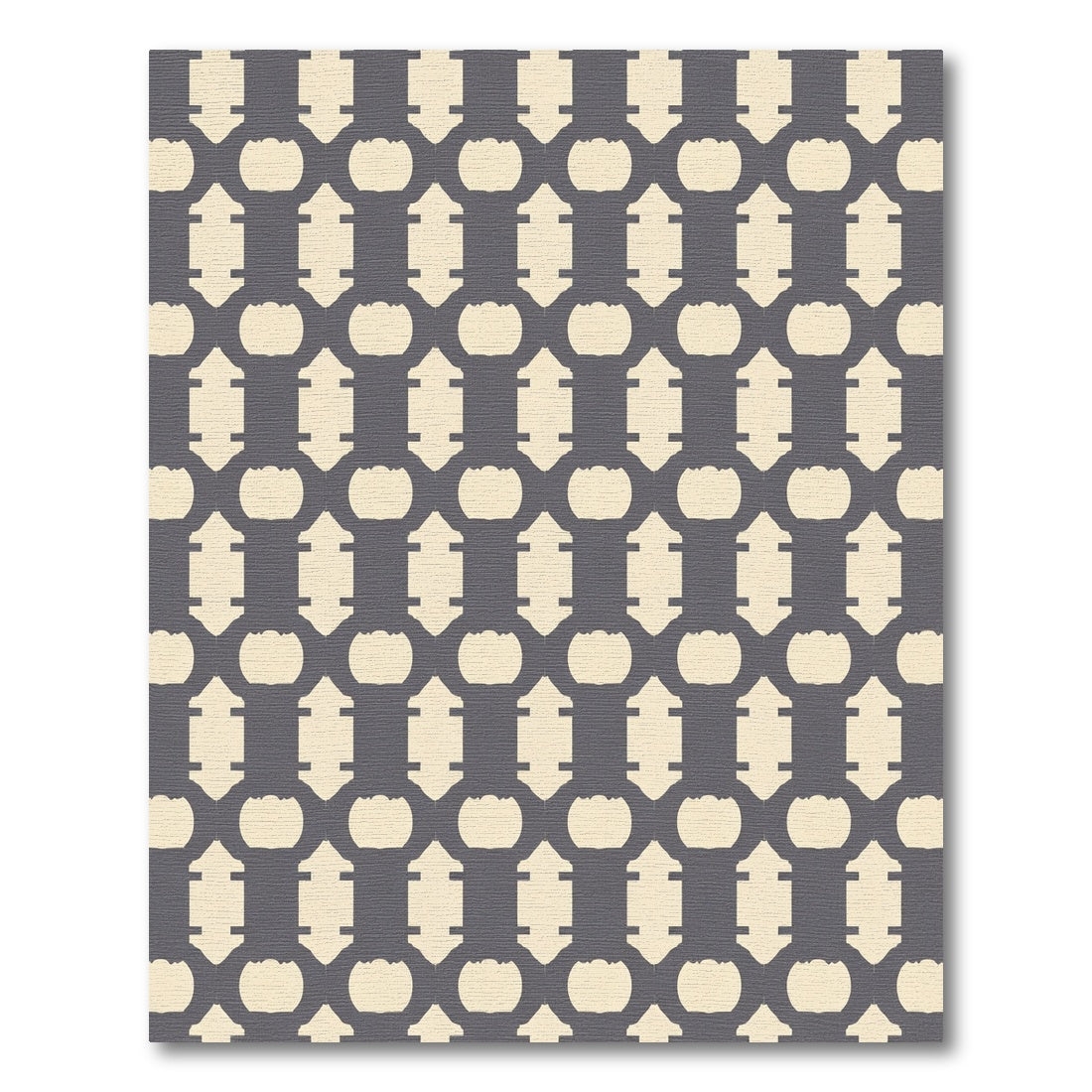 Modern Cream Geometric Chain Rug