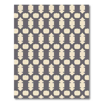 Modern Cream Geometric Chain Rug