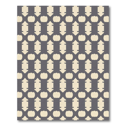 Modern Cream Geometric Chain Rug
