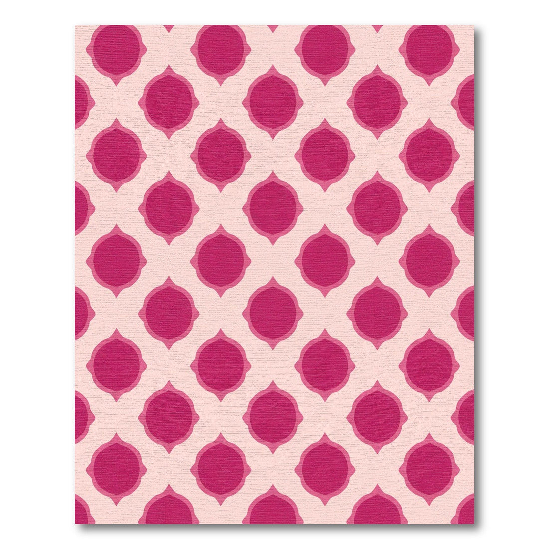 Fuchsia Pink Geometric quatrefoil Medallion Rug