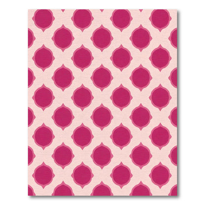 Fuchsia Pink Geometric quatrefoil Medallion Rug