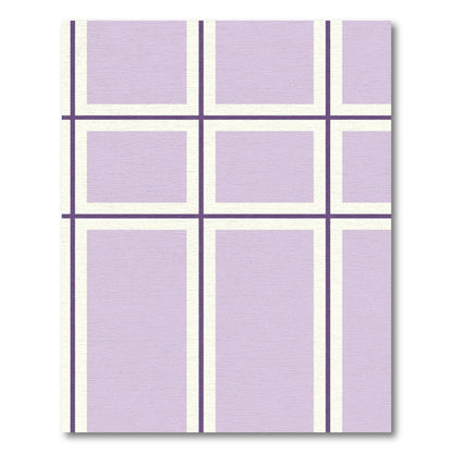 Purple Cream Grid Rectangular Rug