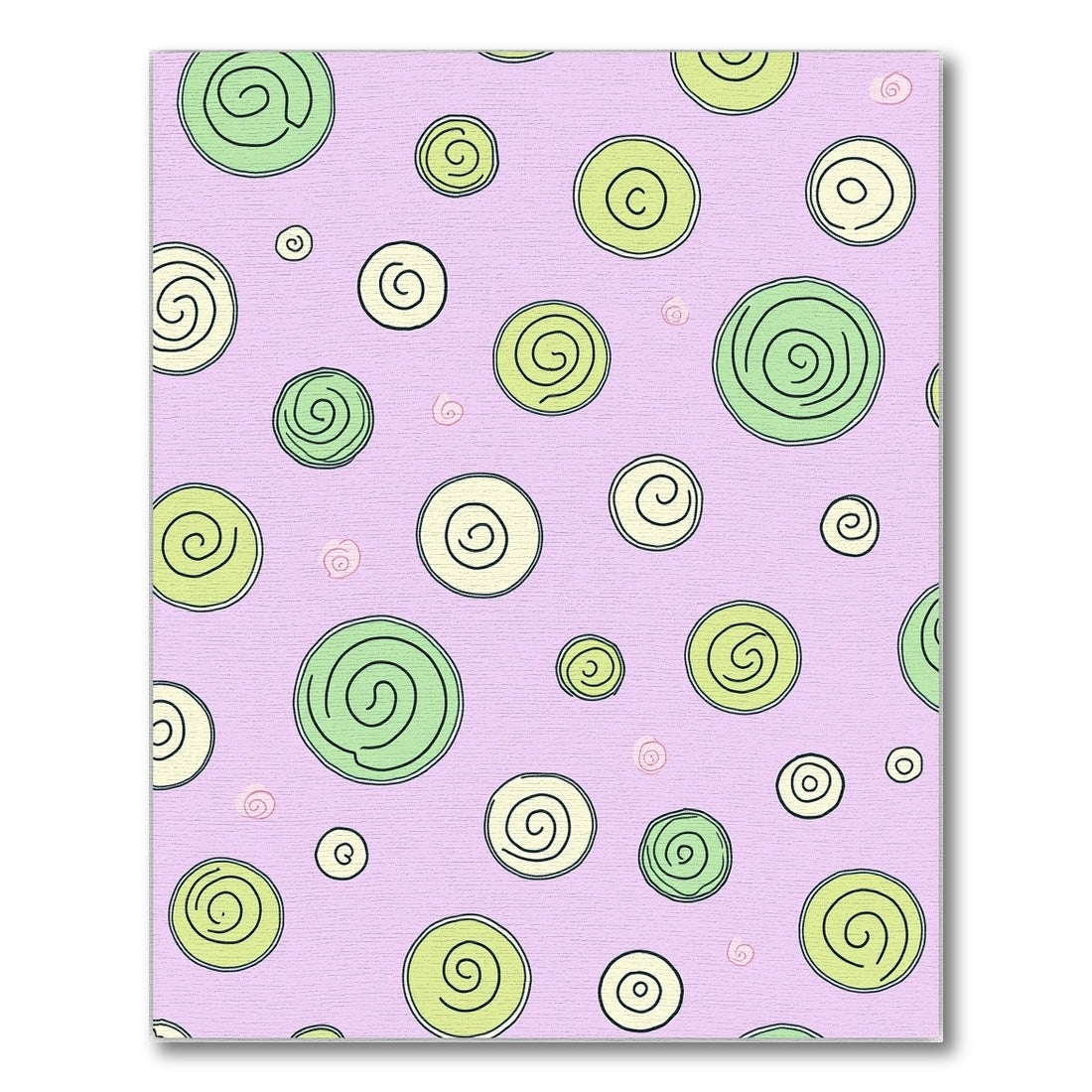Pastel Circles Swirls Scattered Rug