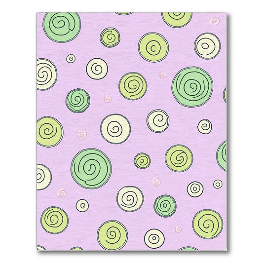 Pastel Circles Swirls Scattered Rug