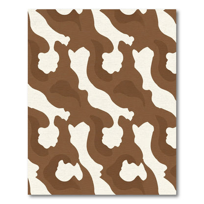 Brown White Abstract Animal Spots Rug