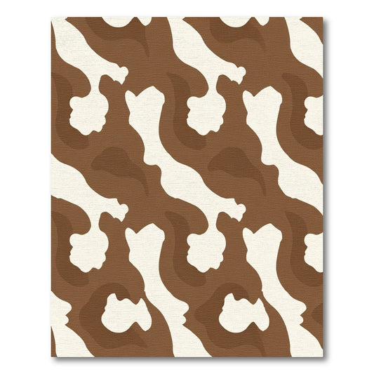 Brown White Abstract Animal Spots Rug