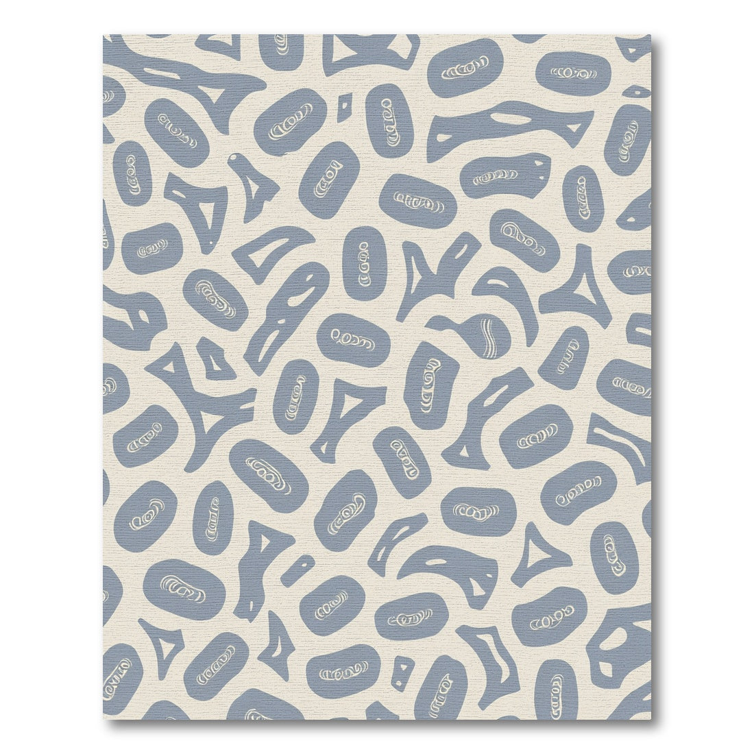 Abstract Blue Organic Shapes Rug