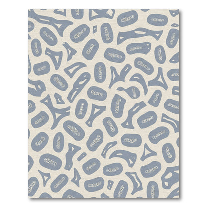 Abstract Blue Organic Shapes Rug