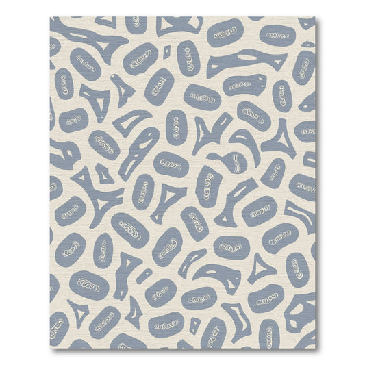 Abstract Blue Organic Shapes Rug