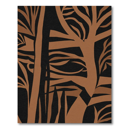Terra Cotta Abstract Labyrinth Trees Rug