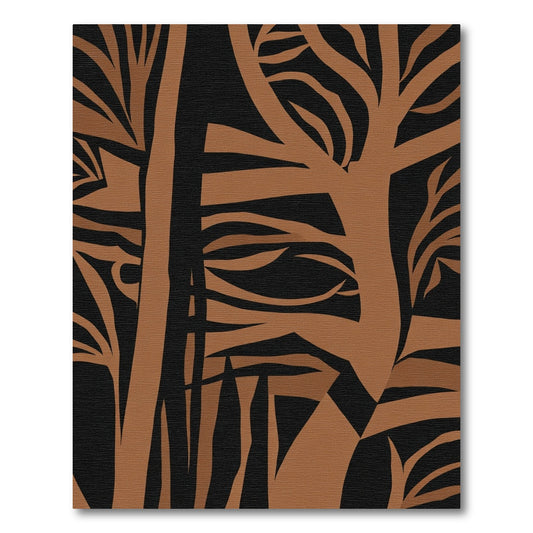 Terra Cotta Abstract Labyrinth Trees Rug