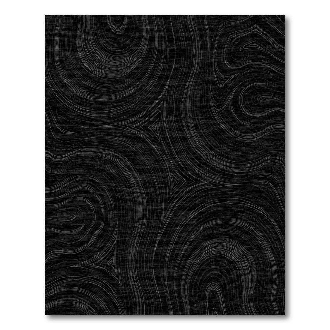 Dark Gray Swirling Lines Abstract Rug
