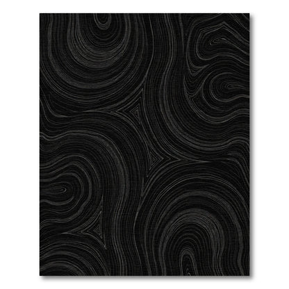 Dark Gray Swirling Lines Abstract Rug