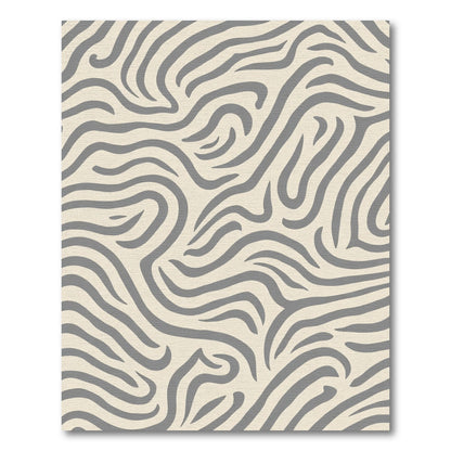 Abstract Gray Zebra Stripe Rug