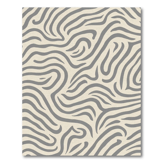 Abstract Gray Zebra Stripe Rug