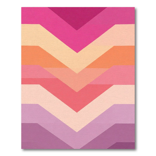 Chevron Pink Orange Pastel Layers Rug