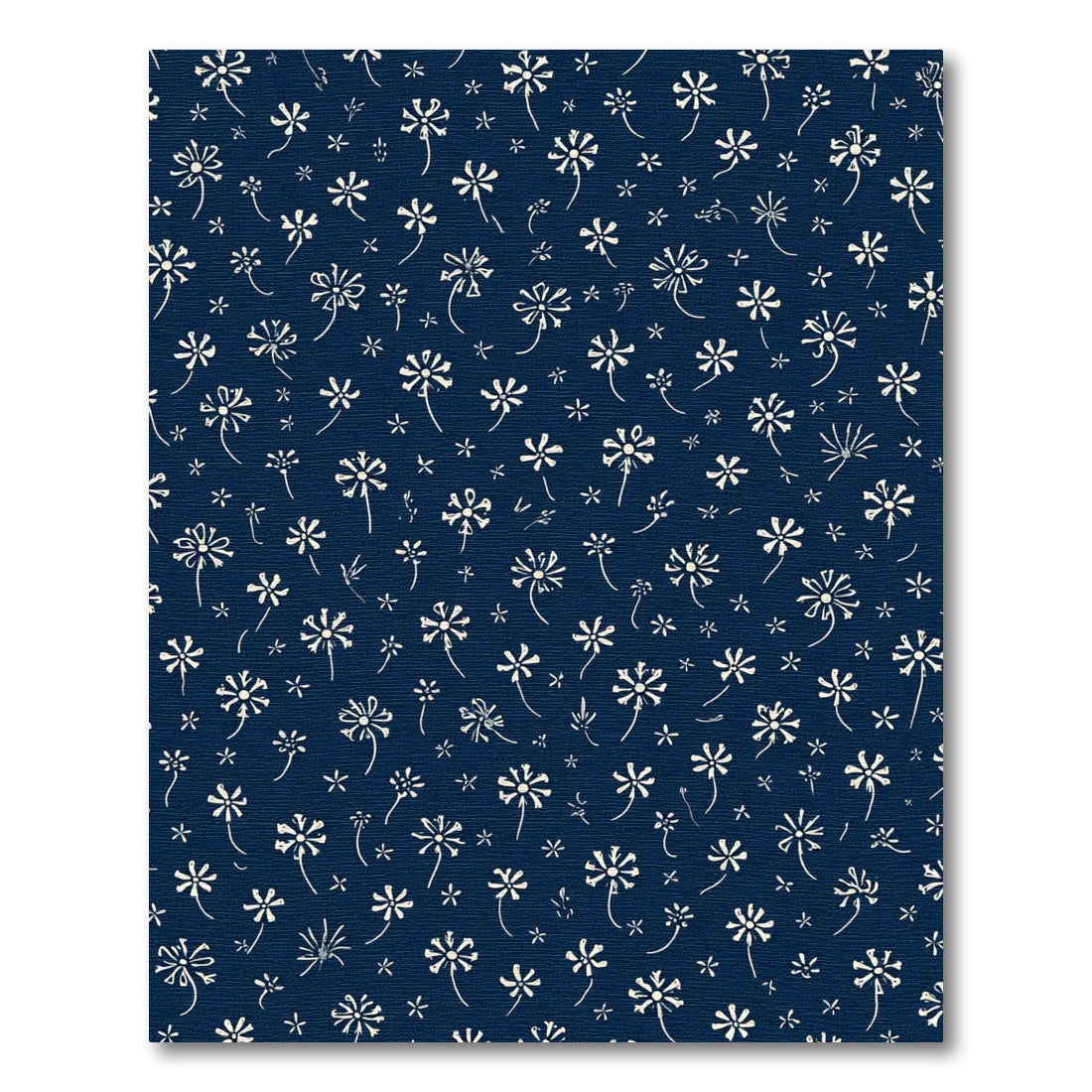 Navy Blue Dandelion Field Meadow Rug