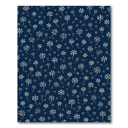 Navy Blue Dandelion Field Meadow Rug