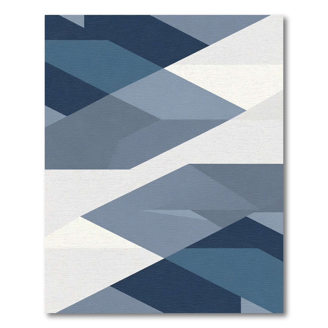 Abstract Geometric Indigo Slate Rug